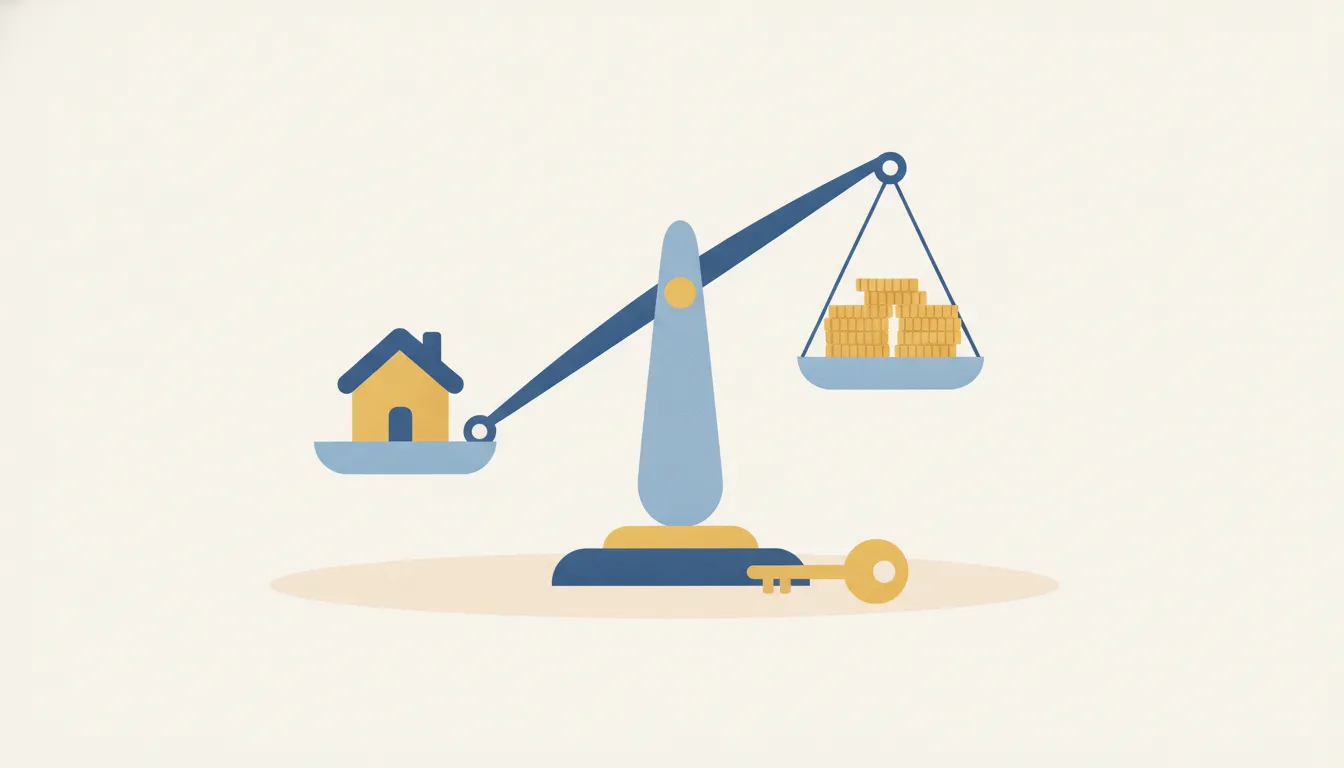 Editorial illustration for Gains and Costs: Weighing Both Sides Before You Borrow.