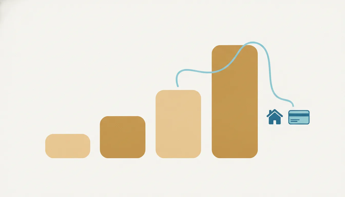 Illustration connecting different borrowing terms with household finances.